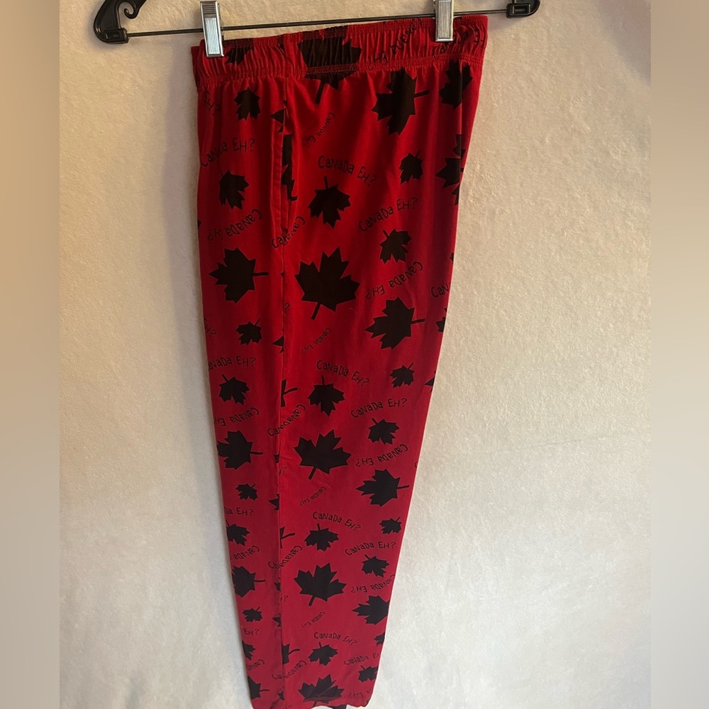 Lazy One Red Maple Leaf Joggers